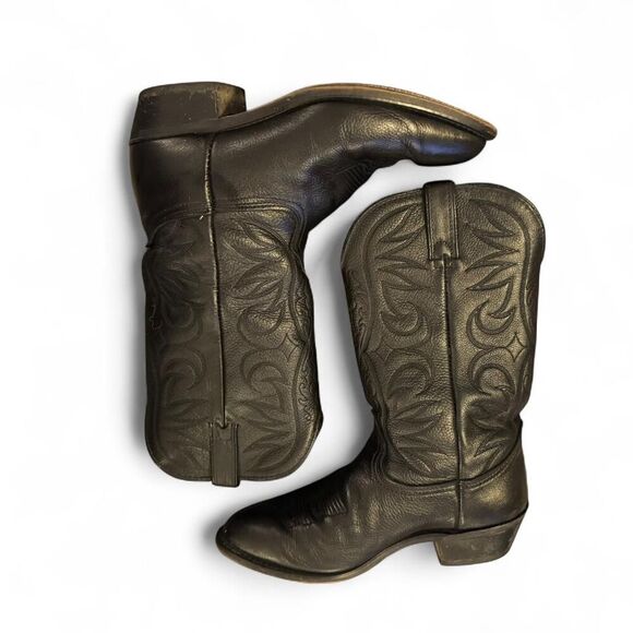 Durango Men’s Black Leather Classic genuine Western Cowboy Boots Size 9.5D - Picture 1 of 8